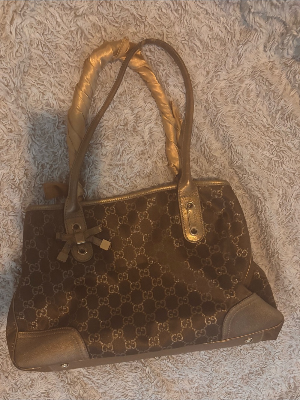 Gucci Princy tote Brown Monogram Shoulder Bag - Designer